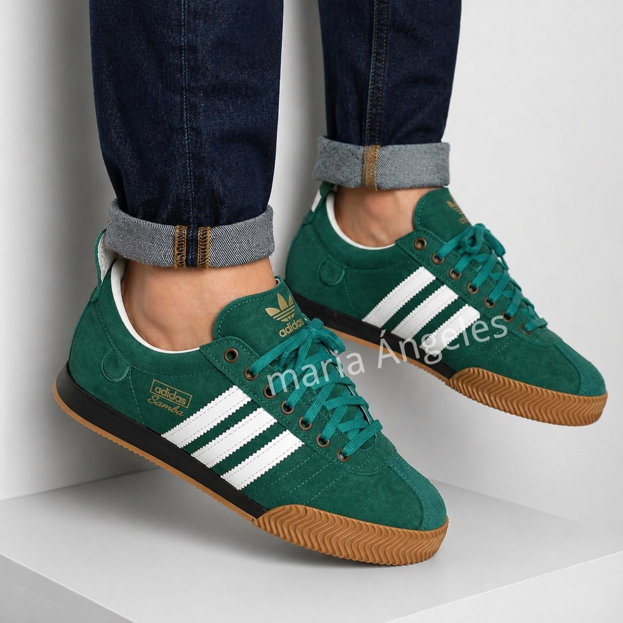 ADIDAS SAMBA 62, VERDE BRANCO