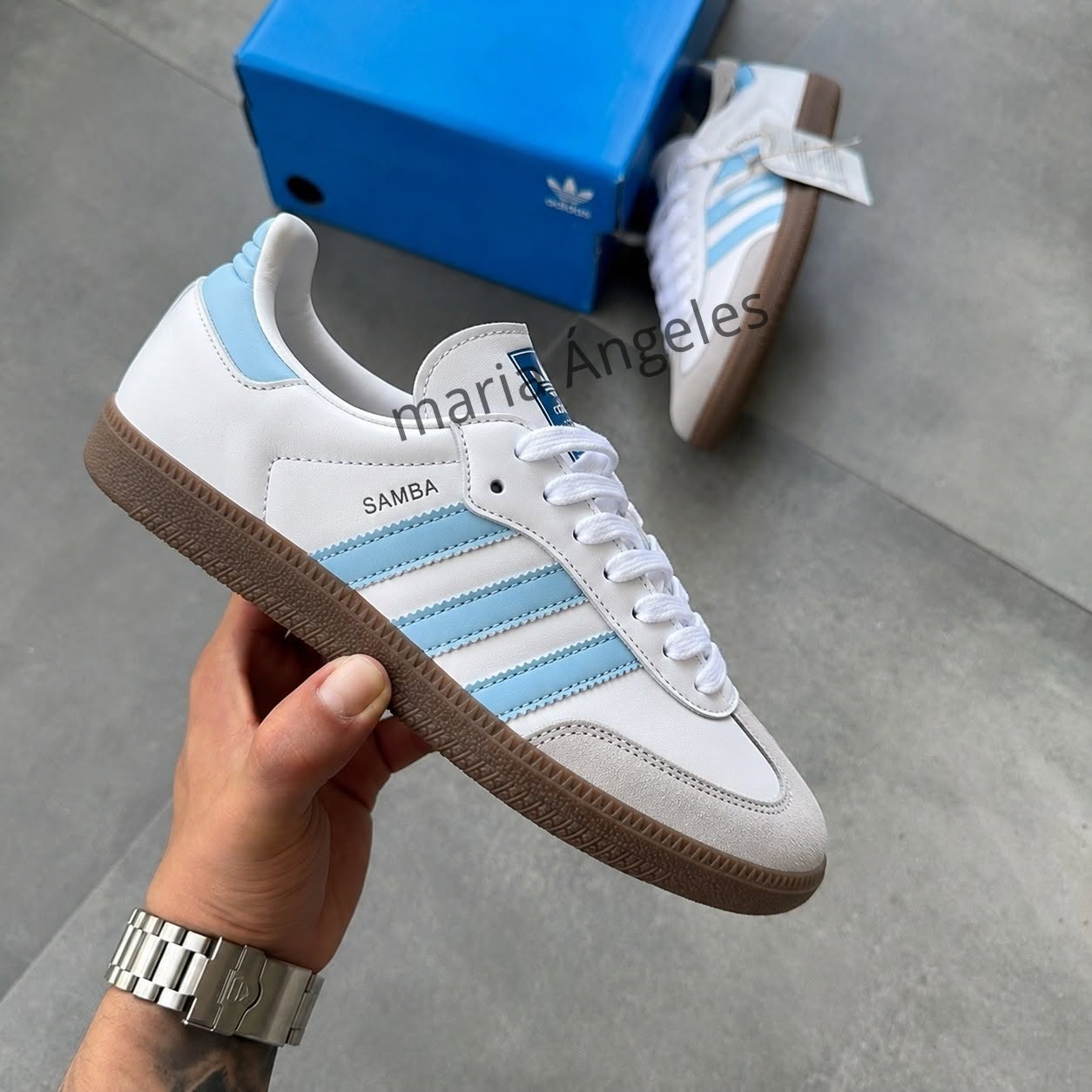 ADIDAS SAMBA BRANCO AZUL