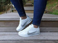nike cortez branco prata
